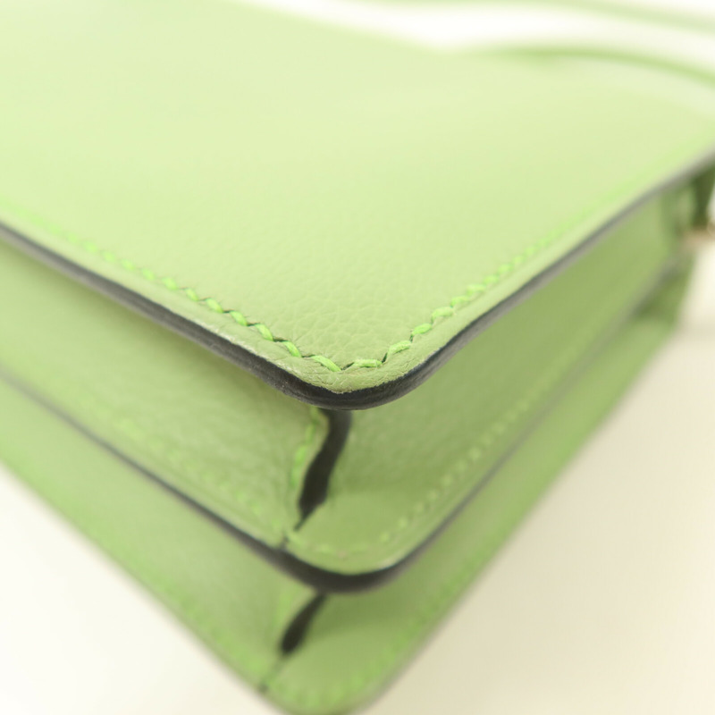 HERMES Evercolor皮革Mini Roulis肩背袋Vert Criguet-13