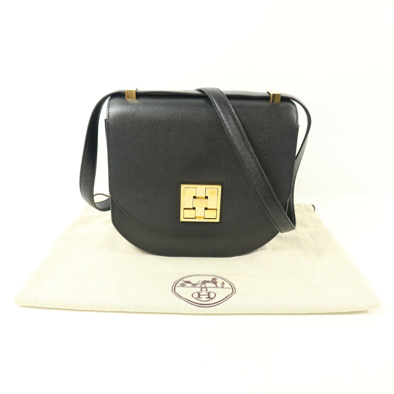 HERMES Epsom皮革Mosaique Au 24-21肩背袋Noir-10