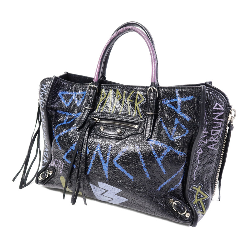 BALENCIAGA 牛皮皮革Papier A6 Graffiti Tote手挽袋-2