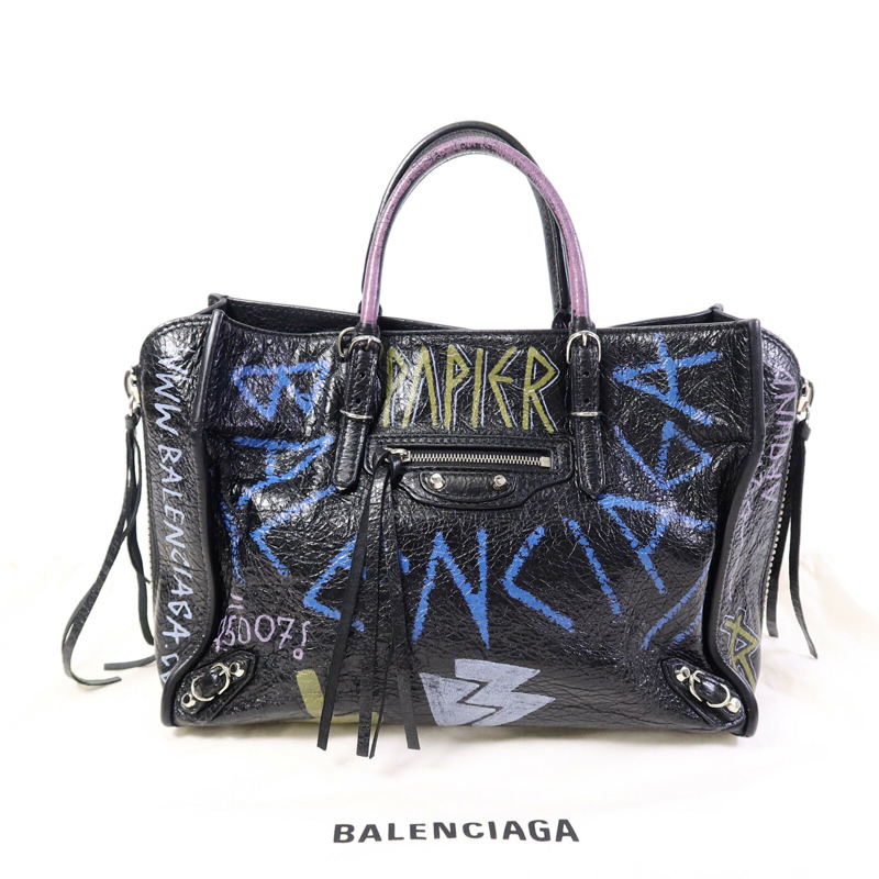 BALENCIAGA 牛皮皮革Papier A6 Graffiti Tote手挽袋-7
