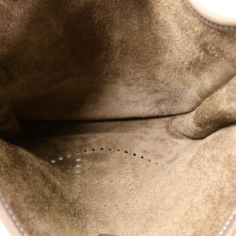 HERMES Clemence皮革Evelyne PM肩背袋Etoupe-4