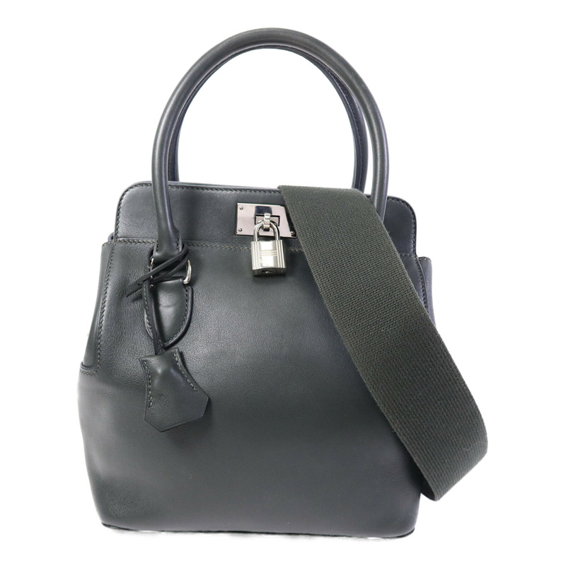 HERMES Swift皮革Toolbox 20手挽肩背兩用袋Vert Fonce-0