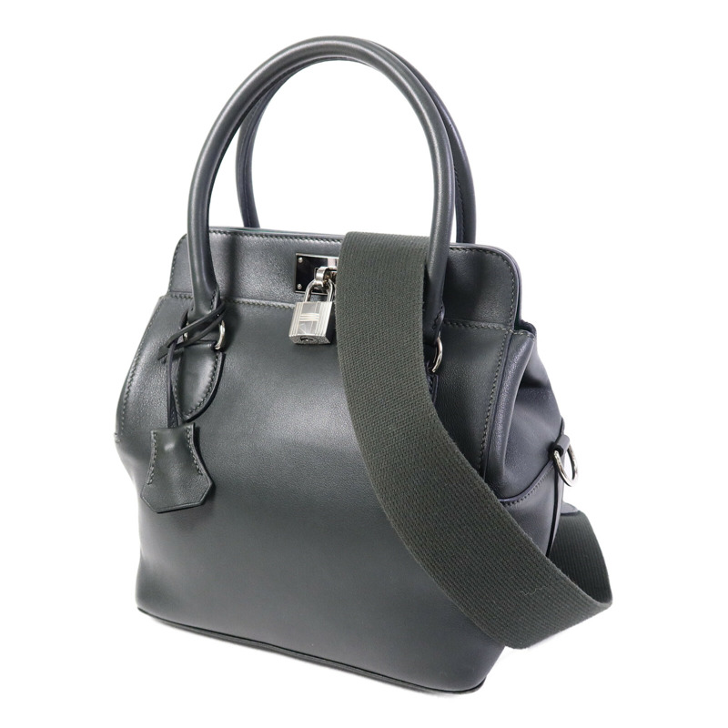 HERMES Swift皮革Toolbox 20手挽肩背兩用袋Vert Fonce-2
