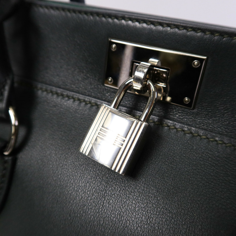 HERMES Swift皮革Toolbox 20手挽肩背兩用袋Vert Fonce-6