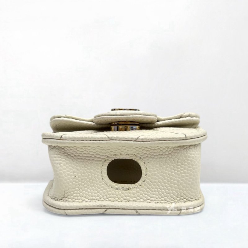 S5385-Chanel 白荔枝皮金釦Airpods Pro Case耳機套AP1739-4