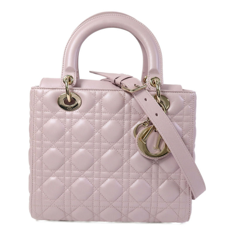 Dior 羊皮皮革Lady Dior Medium手挽肩背兩用袋-0