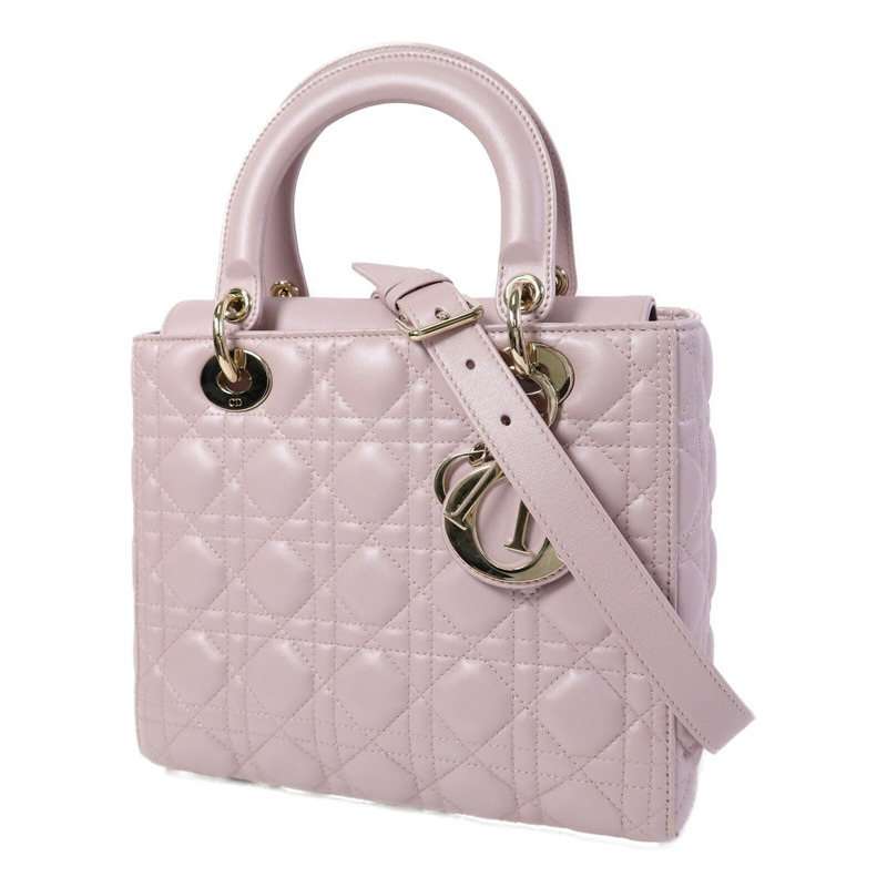 Dior 羊皮皮革Lady Dior Medium手挽肩背兩用袋-2