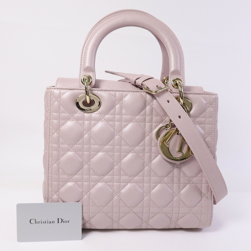 Dior 羊皮皮革Lady Dior Medium手挽肩背兩用袋-9