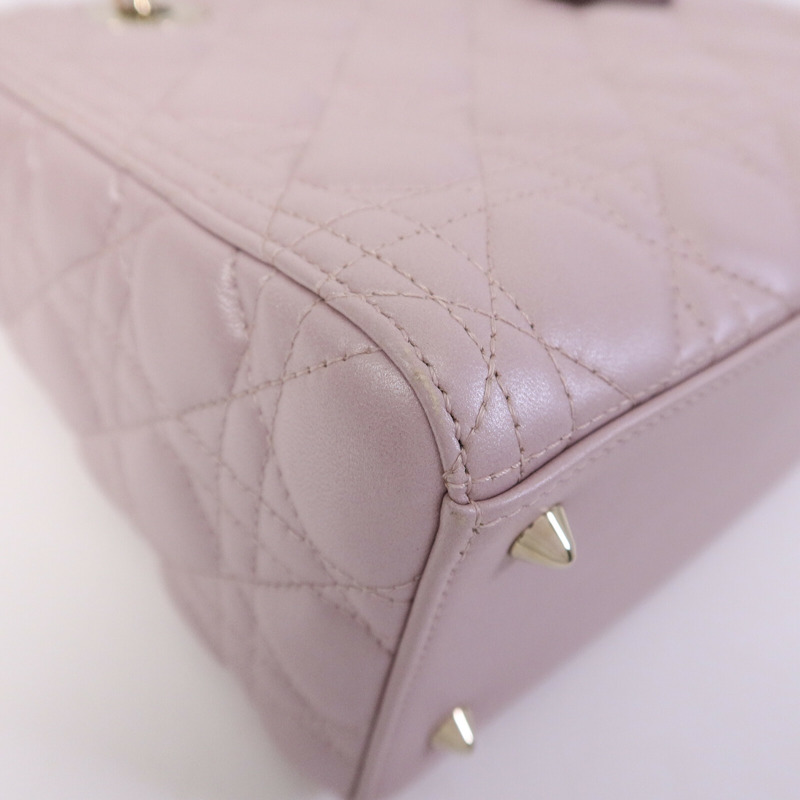 Dior 羊皮皮革Lady Dior Medium手挽肩背兩用袋-11