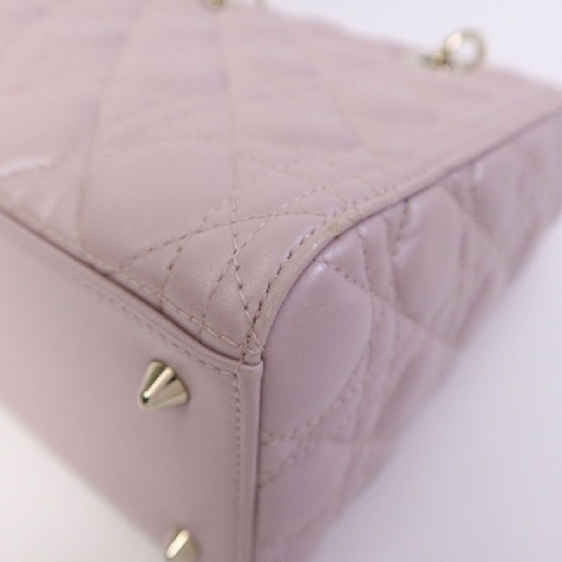 Dior 羊皮皮革Lady Dior Medium手挽肩背兩用袋-12