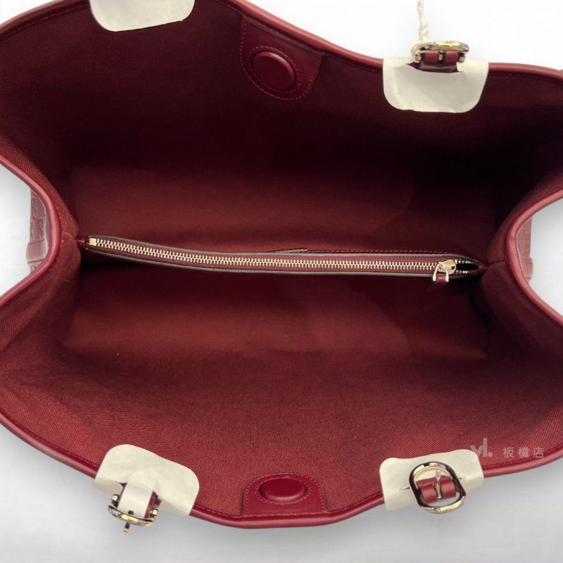 S5389-GUCCI 酒紅色牛皮壓紋托特包815213-5