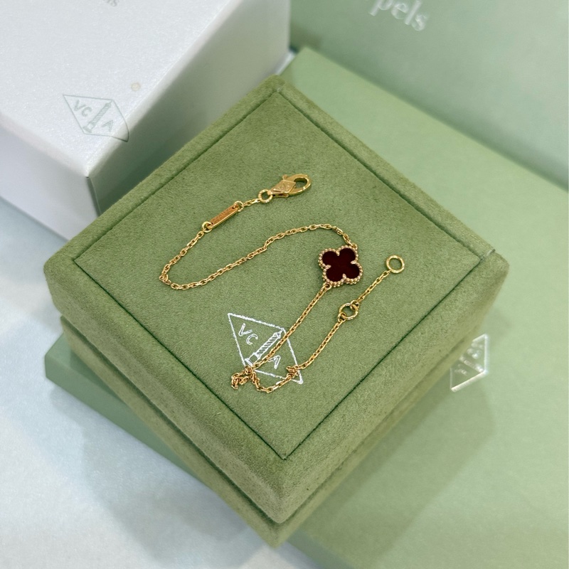 （漢神購證🇹🇼全配）Van Cleef & Arpels mini 紅玉髓手鍊-4