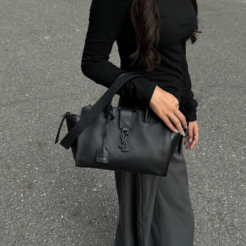 （超級新‼️） YSL “So Black” 全黑鱷魚紋 斜背包【專櫃13萬】-25