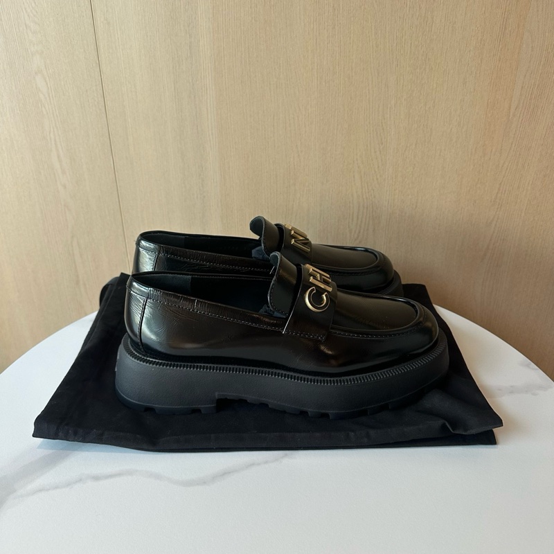 99新閑置品Chanel香奈兒 小香新款字母樂福鞋厚底增高鞋 38碼。-2