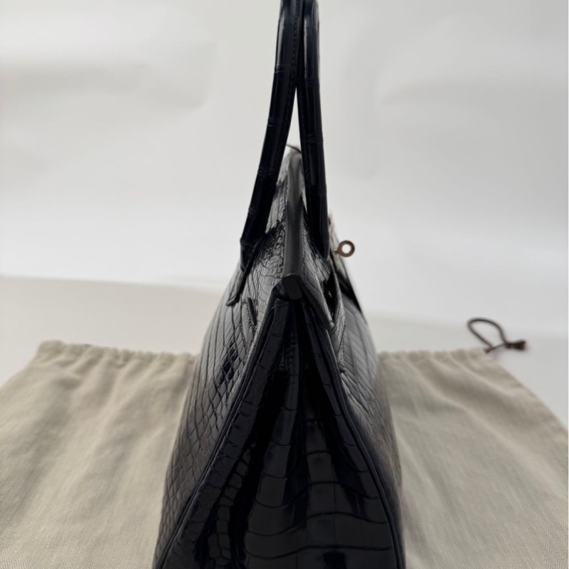 【Hermès Birkin 30 深海藍 倒V鱷魚｜銀扣｜M刻】-2