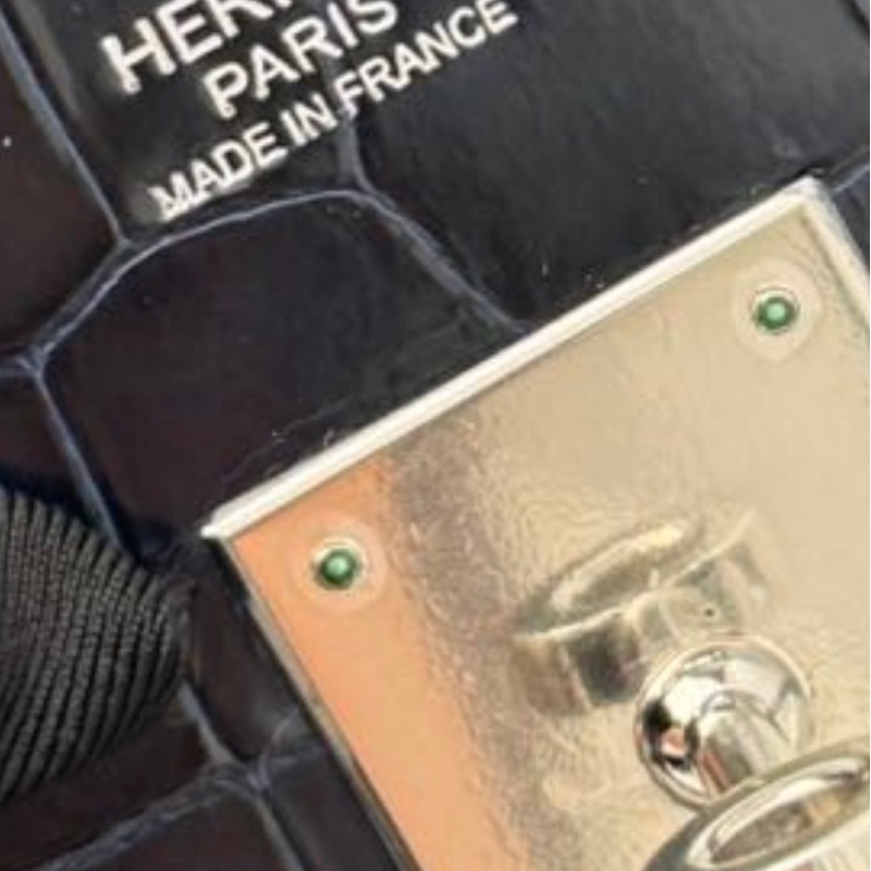 【Hermès Birkin 30 深海藍 倒V鱷魚｜銀扣｜M刻】-6