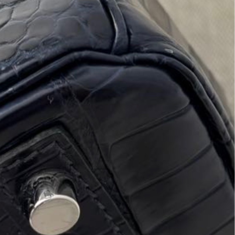 【Hermès Birkin 30 深海藍 倒V鱷魚｜銀扣｜M刻】-19