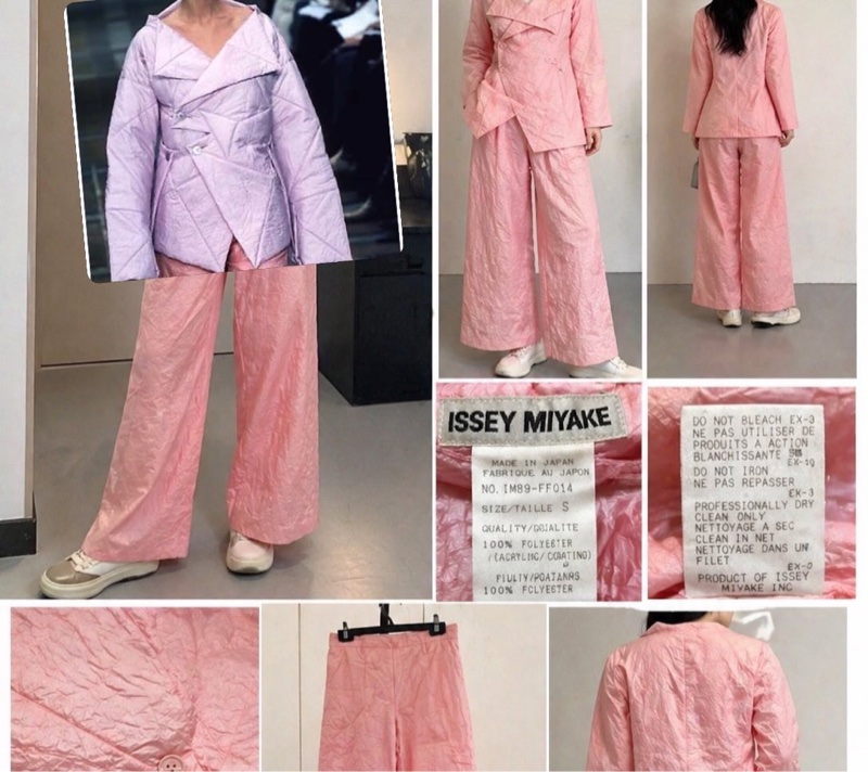 ISSEY MIYAKE 三宅一生 日本製 粉色外套＋褲 套裝-0