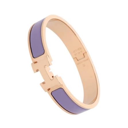 激甜近新熱銷款丁香紫/金配色✨愛馬仕 Hermès Clic H琺瑯手環-6