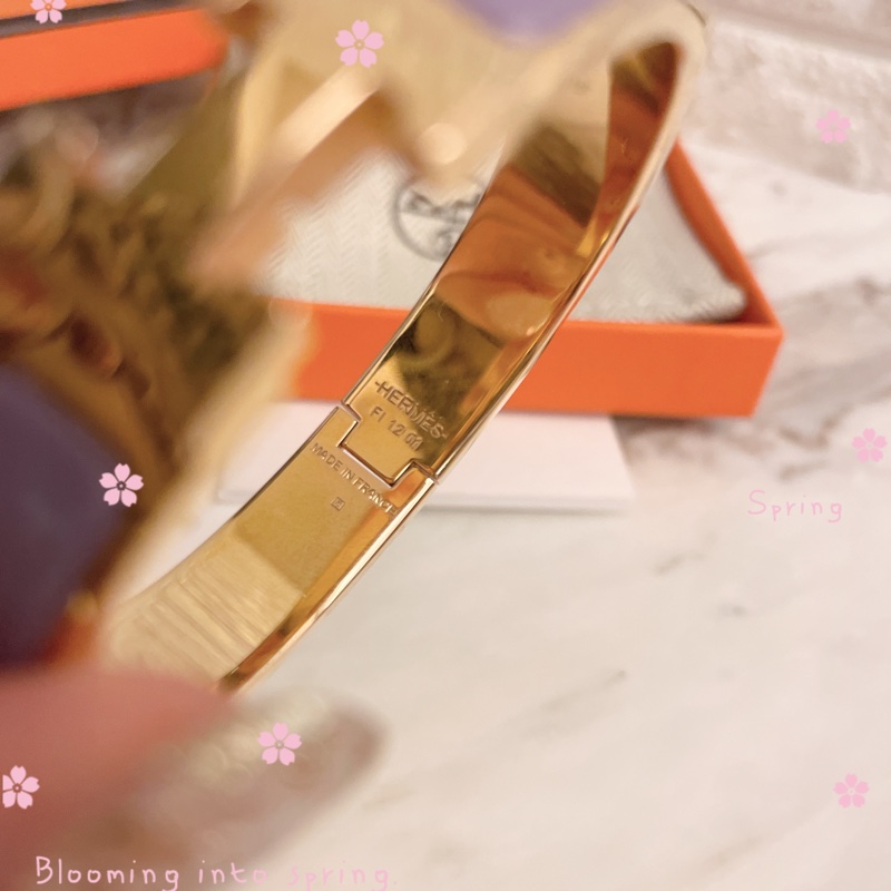 激甜近新熱銷款丁香紫/金配色✨愛馬仕 Hermès Clic H琺瑯手環-15
