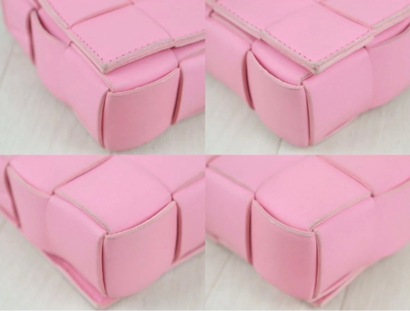 「JL精品代購」98新 BV 粉色 編織 斜背包-6