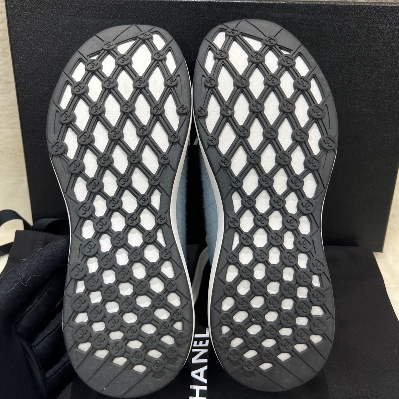 chanel  Multicolor CC Mixed Fabrics Knit Sneakers。XC024-4