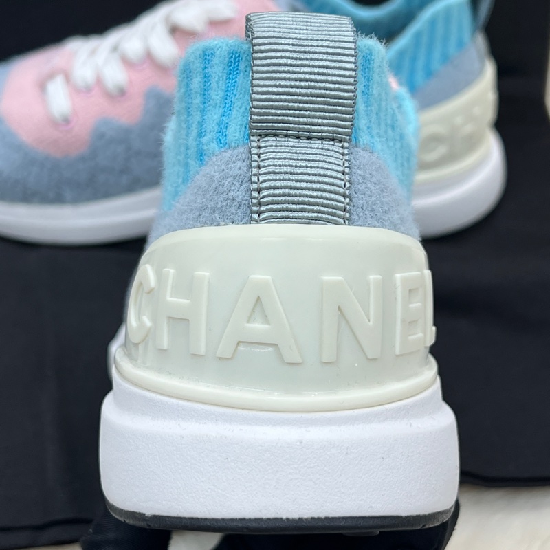 chanel  Multicolor CC Mixed Fabrics Knit Sneakers。XC024-8