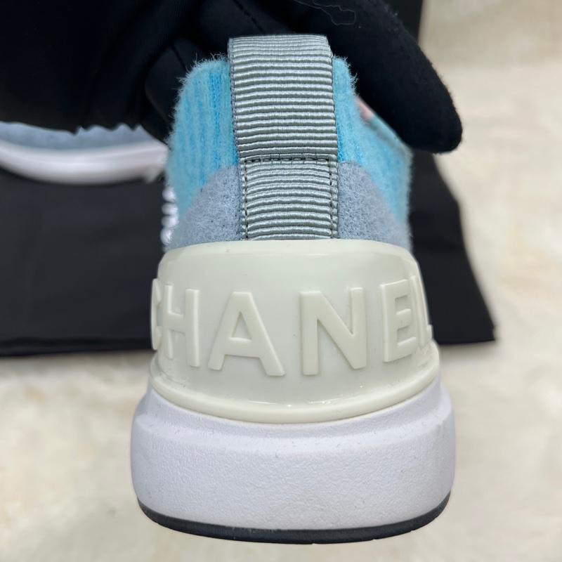 chanel  Multicolor CC Mixed Fabrics Knit Sneakers。XC024-9