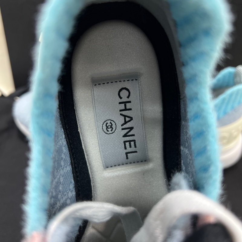 chanel  Multicolor CC Mixed Fabrics Knit Sneakers。XC024-10