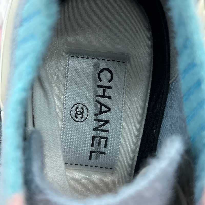 chanel  Multicolor CC Mixed Fabrics Knit Sneakers。XC024-13