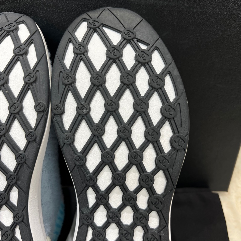 chanel  Multicolor CC Mixed Fabrics Knit Sneakers。XC024-19