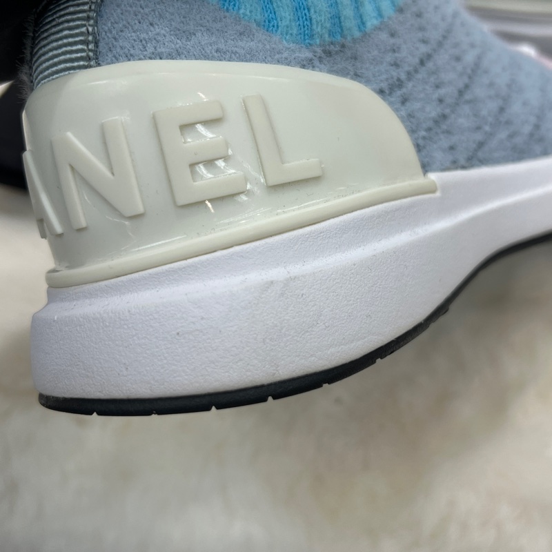 chanel  Multicolor CC Mixed Fabrics Knit Sneakers。XC024-29
