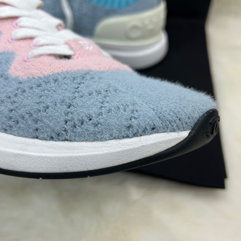 chanel  Multicolor CC Mixed Fabrics Knit Sneakers。XC024-30