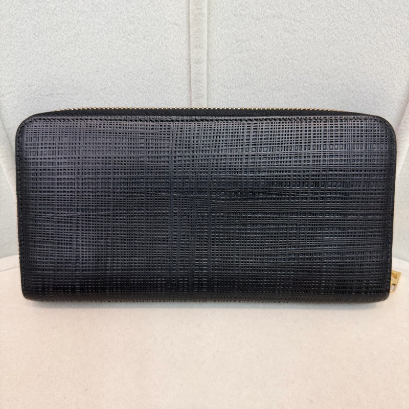 LOEWE 黑色格紋拉鍊長夾 XC432-2