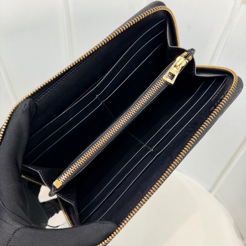 LOEWE 黑色格紋拉鍊長夾 XC432-13
