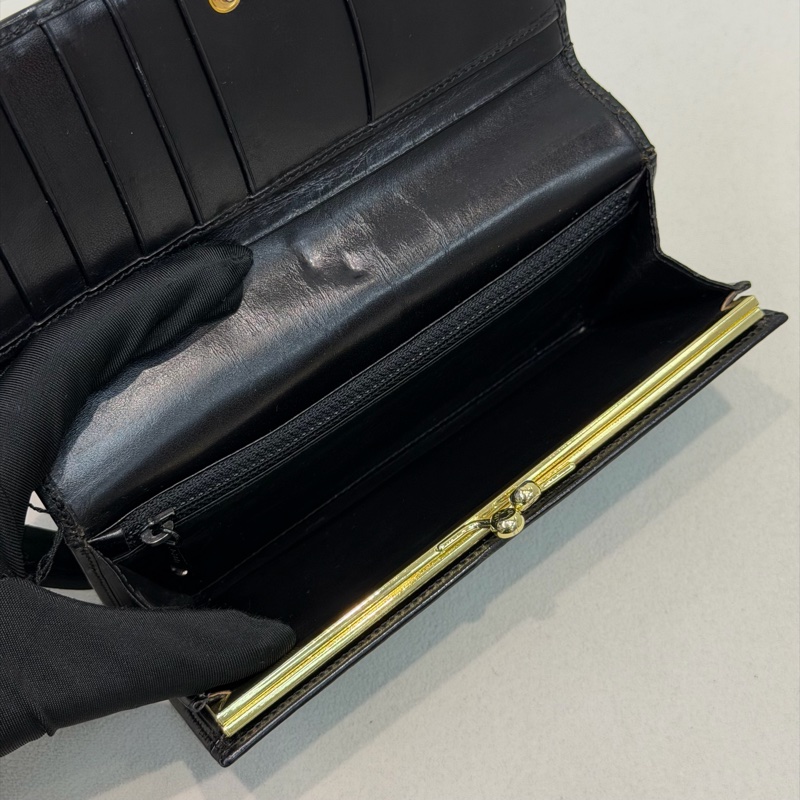 CELINE 凱旋門黑花長夾 XA059-13