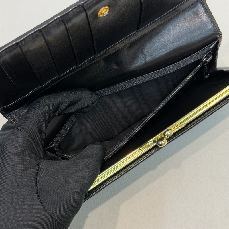 CELINE 凱旋門黑花長夾 XA059-14