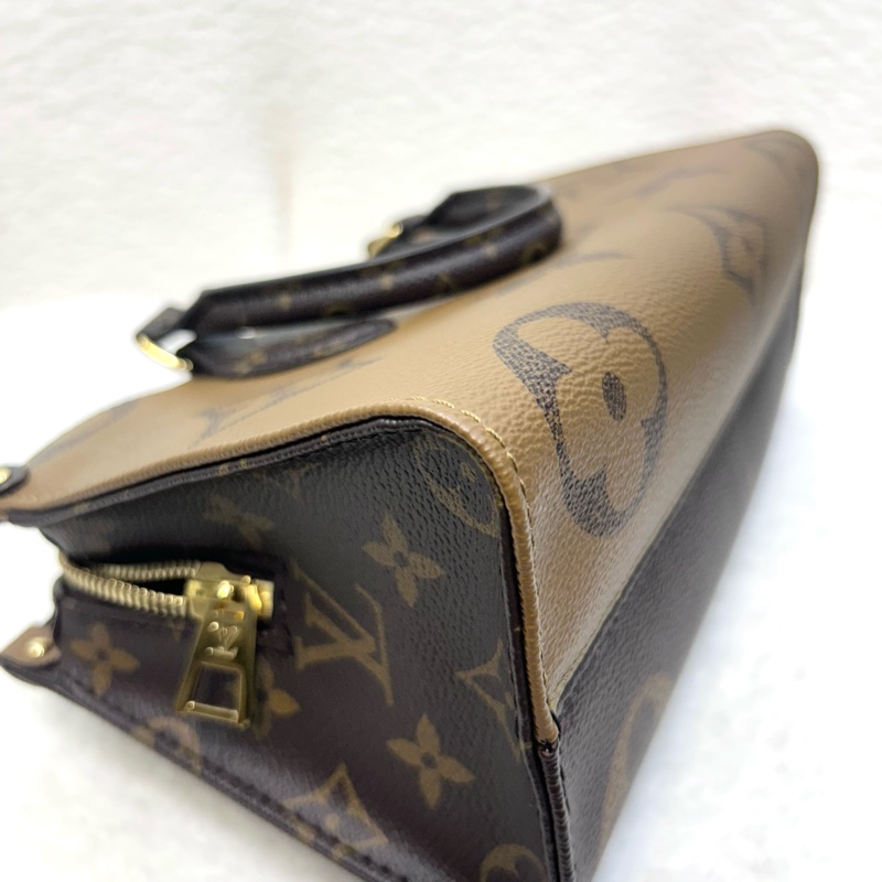 LV 路易威登原花雙色OnTheGo East West 橫版托特包寬背帶手提斜背包M46653-20