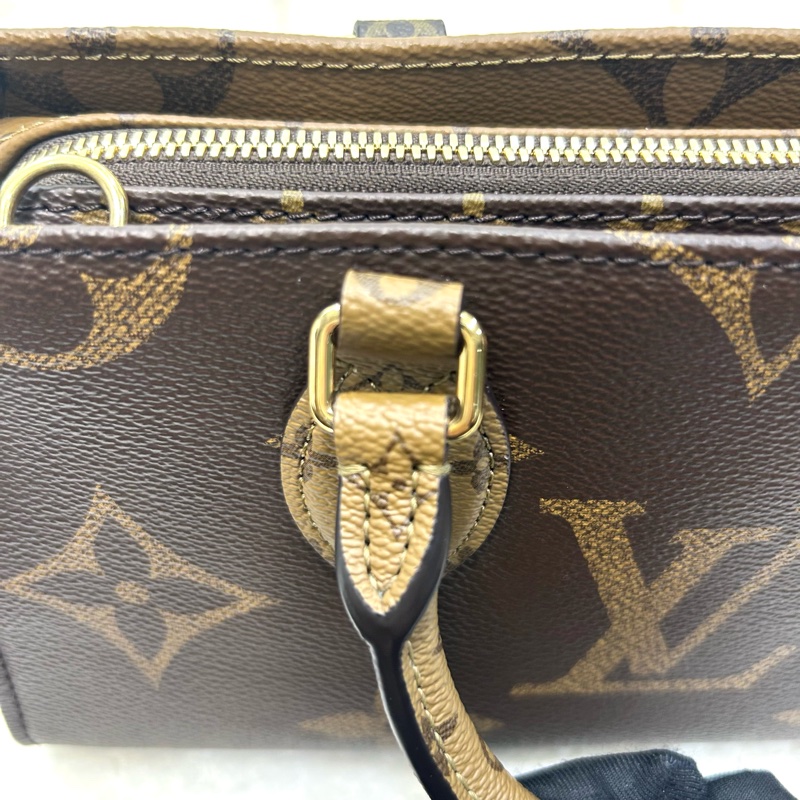 LV 路易威登原花雙色OnTheGo East West 橫版托特包寬背帶手提斜背包M46653-37