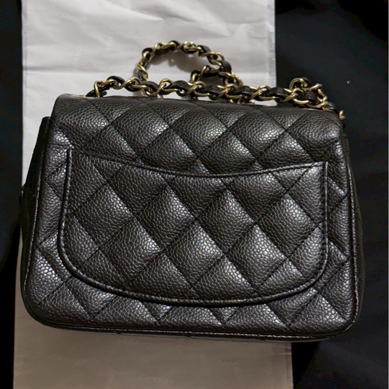 香奈兒 Chanel 絕版牛皮荔枝方胖 20開-2