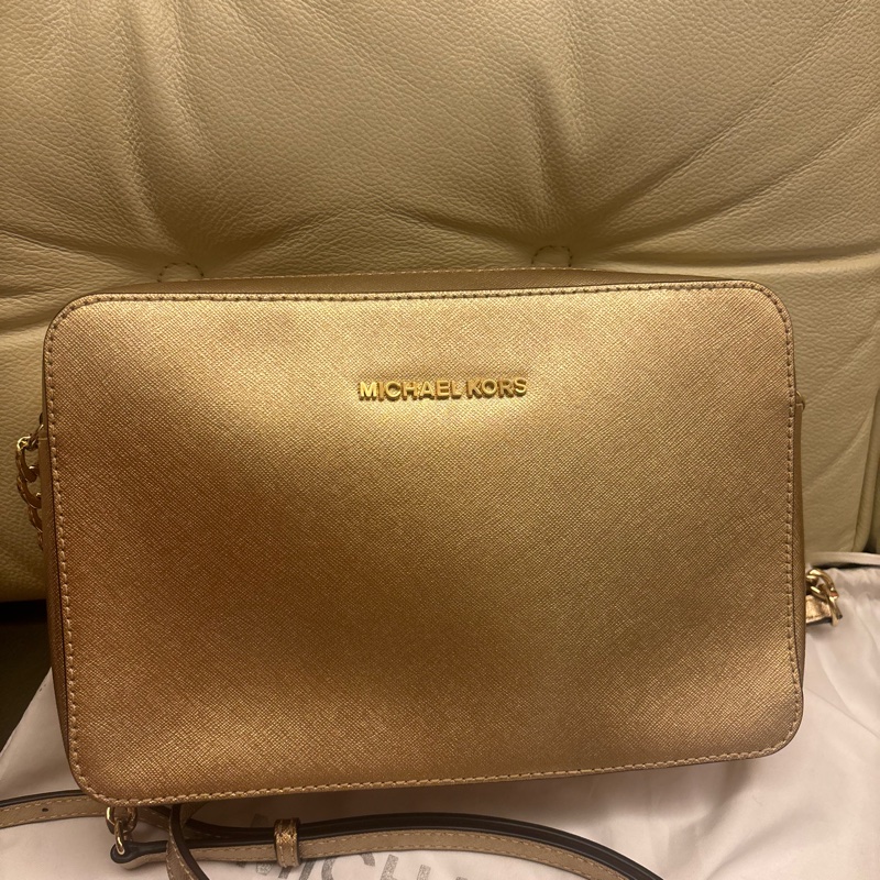 Michael Kors golden leather handbag-1