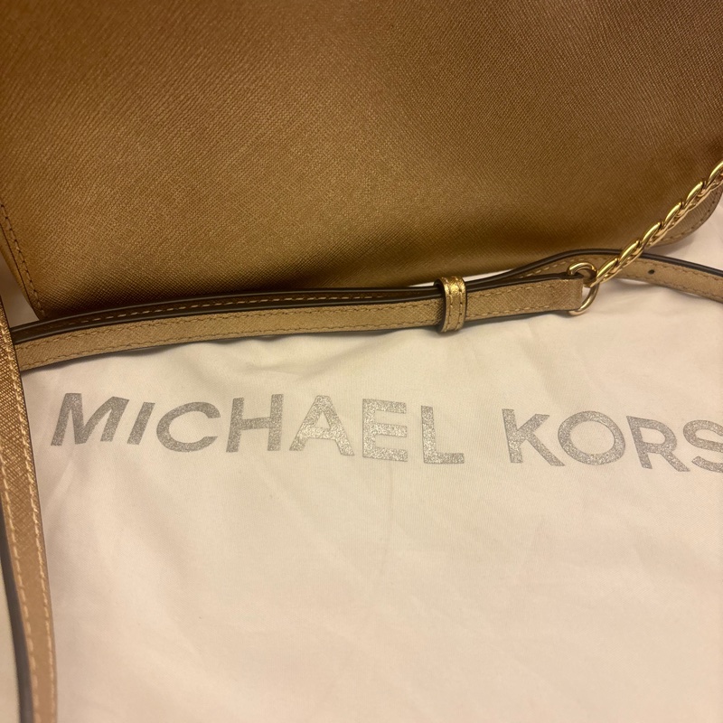 Michael Kors golden leather handbag-4