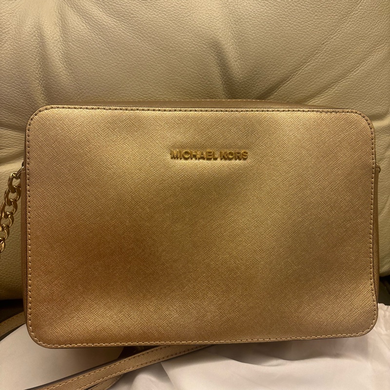 Michael Kors golden leather handbag-5