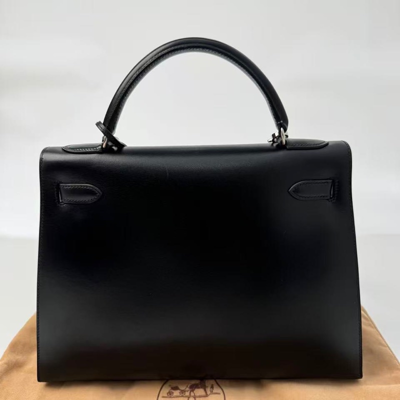 ✨【Hermès Kelly 32 外縫 BOX 黑銀｜框B刻經典老件】✨-3