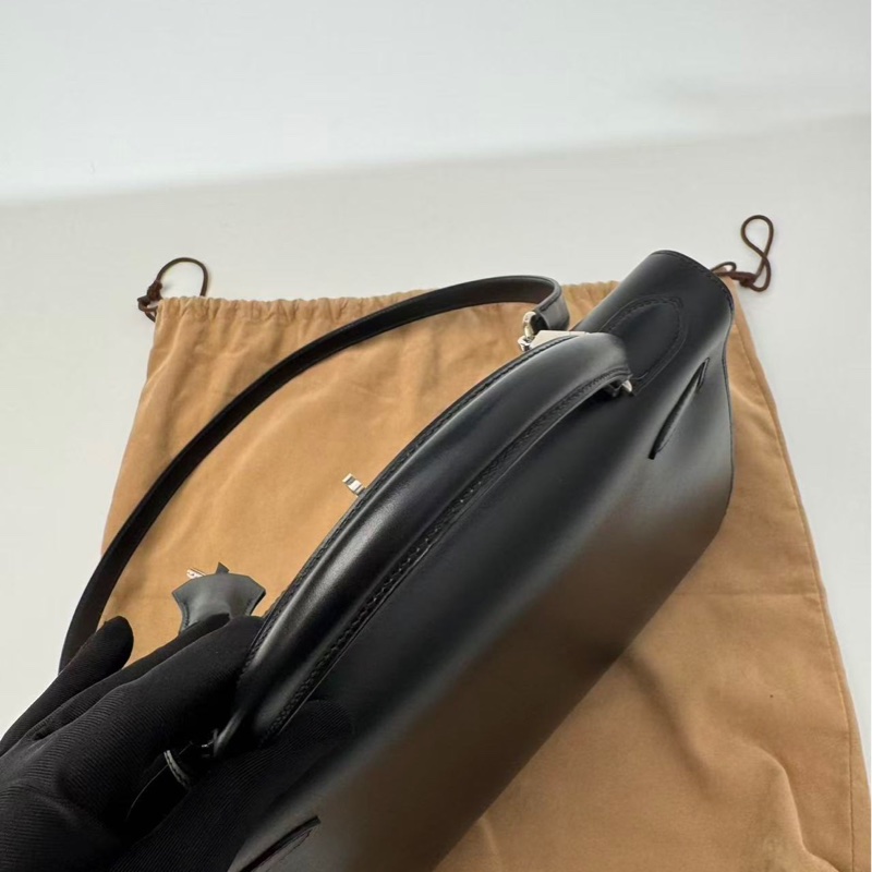 ✨【Hermès Kelly 32 外縫 BOX 黑銀｜框B刻經典老件】✨-4