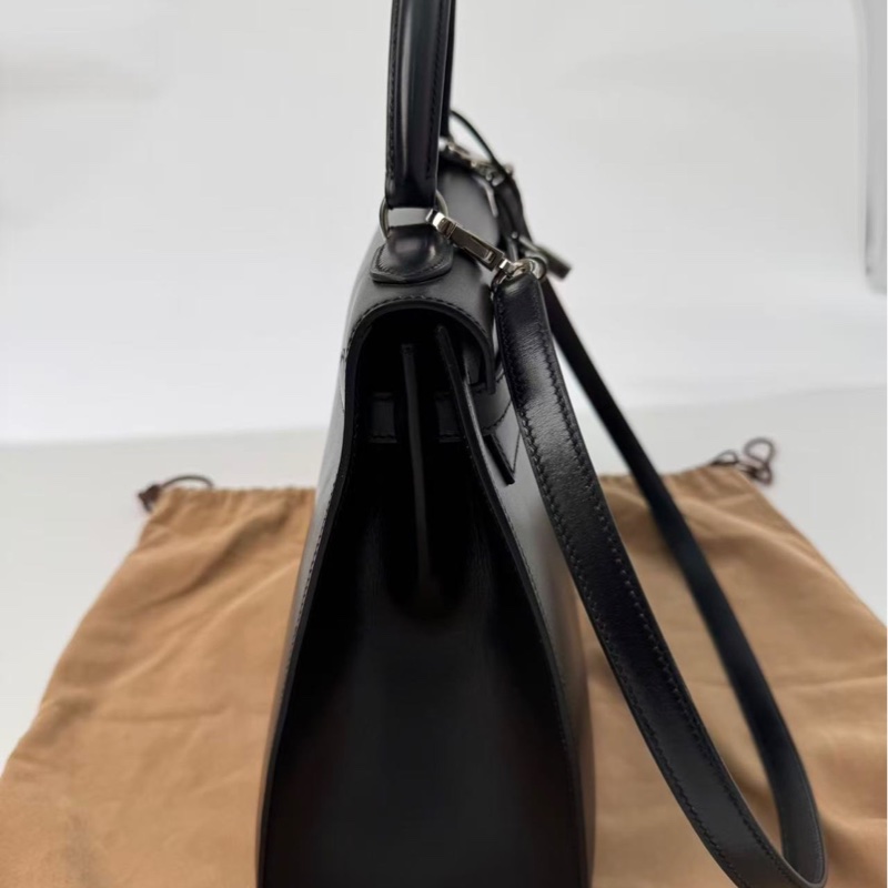 ✨【Hermès Kelly 32 外縫 BOX 黑銀｜框B刻經典老件】✨-5