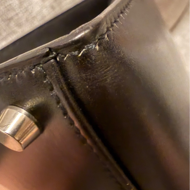 ✨【Hermès Kelly 32 外縫 BOX 黑銀｜框B刻經典老件】✨-19