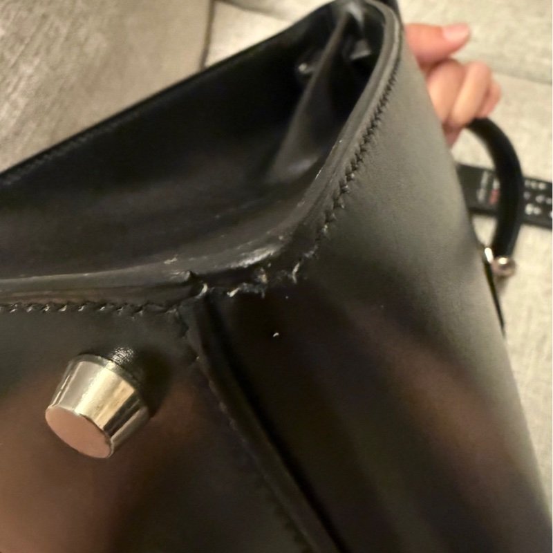 ✨【Hermès Kelly 32 外縫 BOX 黑銀｜框B刻經典老件】✨-22