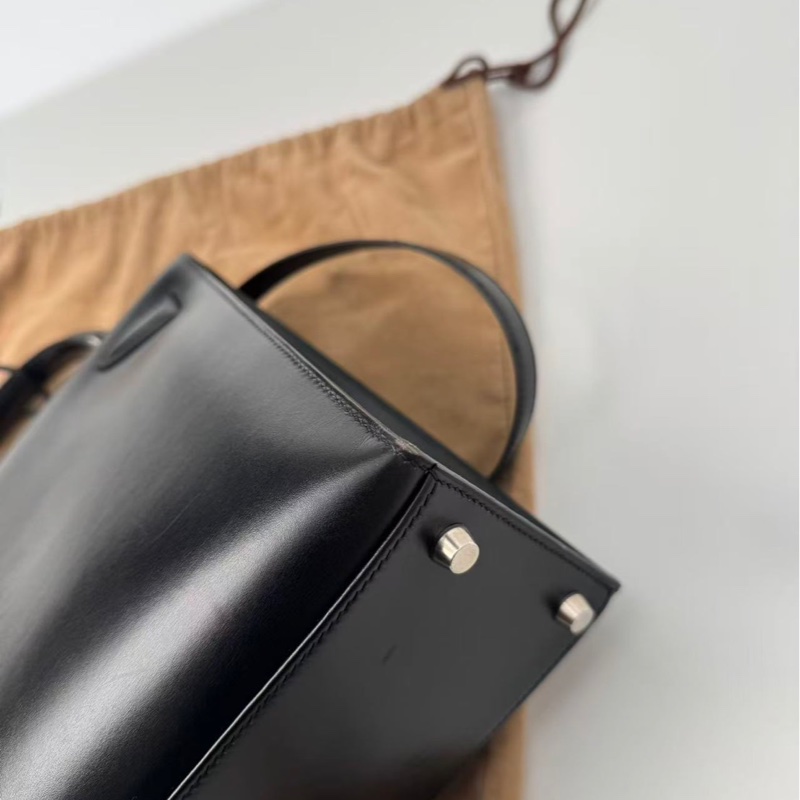 ✨【Hermès Kelly 32 外縫 BOX 黑銀｜框B刻經典老件】✨-24