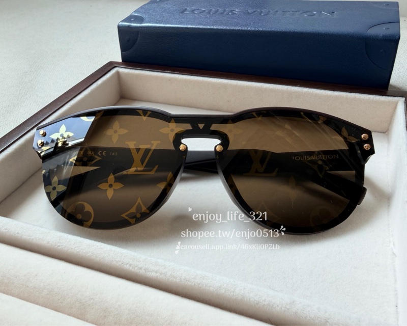 ✨Louis Vuitton LV Waimea logo 深棕色 咖啡色 時尚 墨鏡 太陽眼鏡-3